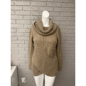 Twins Cowl Neck Women Chunky Wool / Alpaca Sweater Size M